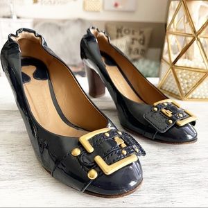 Chloe buckle patent leather heels size 36.5